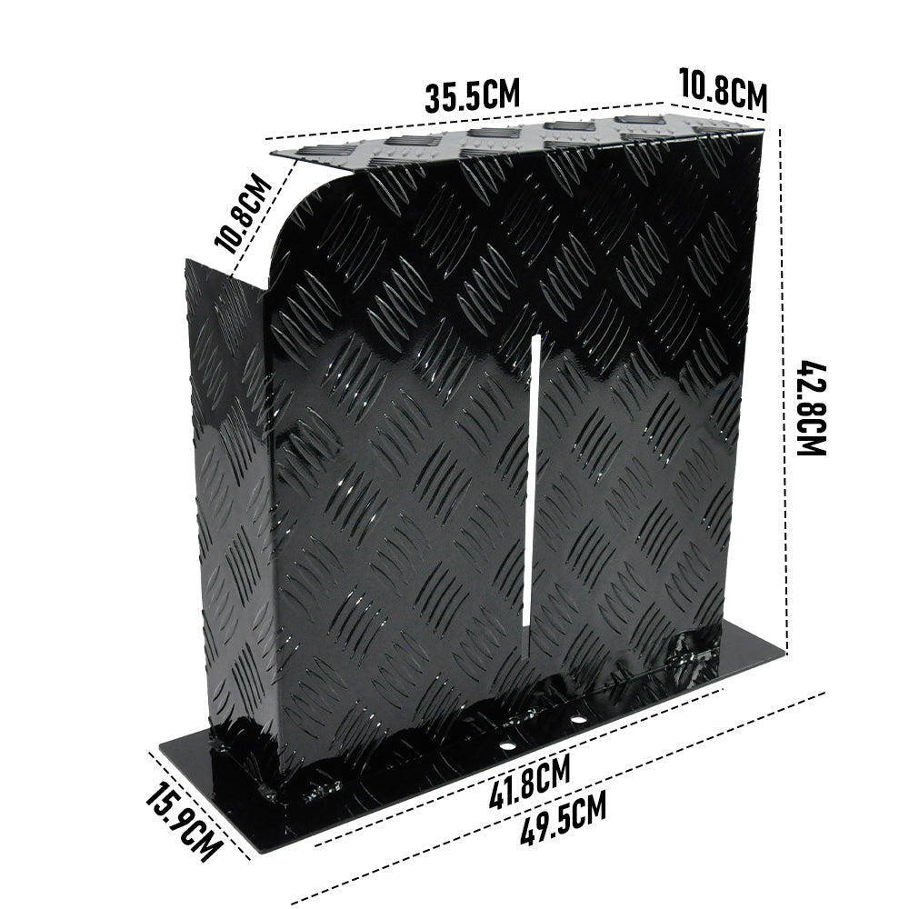 Heater Diesel Tank Protector Cover Drawbar Mount 2mm Thickness Aluminium Suit 10L 15L Fuel Tank (LEFT) Black YS