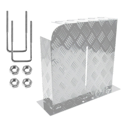 Heater Diesel Tank Protector Cover Drawbar Mount 2mm Thickness Aluminium Suit 10L 15L Fuel Tank (LEFT) Silver YS