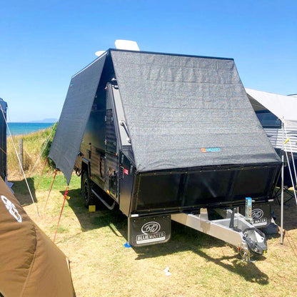 RVSunshades Offroad Pop Top Camper Awning End Wall 2.15x2.2m Rectangle Cut FLAT TOP (2.2m Drop)