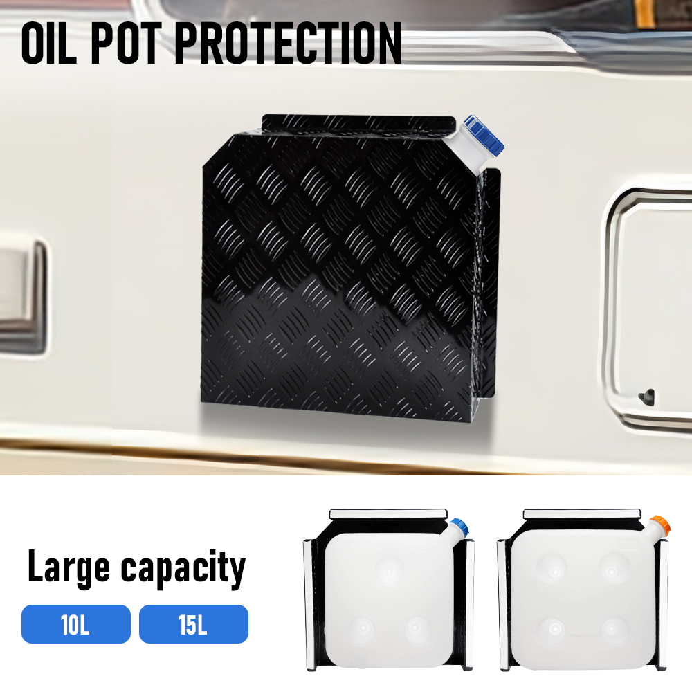 Aluminum Caravan Diesel Heater Fuel Tank Protector Cover Self Adhesive 2mm Left/Right Base 10L/15L Black YS