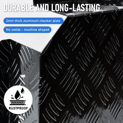 Aluminum Caravan Diesel Heater Fuel Tank Protector Cover Self Adhesive 2mm Left/Right Base 10L/15L Black YS