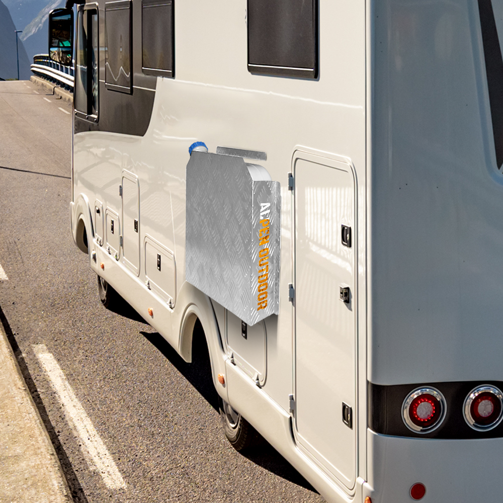 Aluminum Caravan Diesel Heater Fuel Tank Protector Cover Self Adhesive 2mm Left/Right 10L/15L Silver/Raw YS