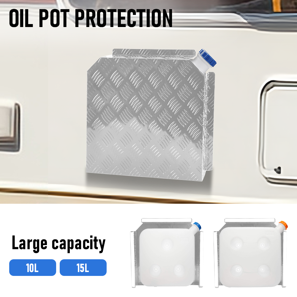 Aluminum Caravan Diesel Heater Fuel Tank Protector Cover Self Adhesive 2mm Left/Right 10L/15L Silver/Raw YS