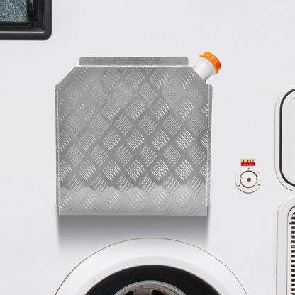 Aluminum Caravan Diesel Heater Fuel Tank Protector Cover Self Adhesive 2mm Left/Right 10L/15L Silver/Raw YS