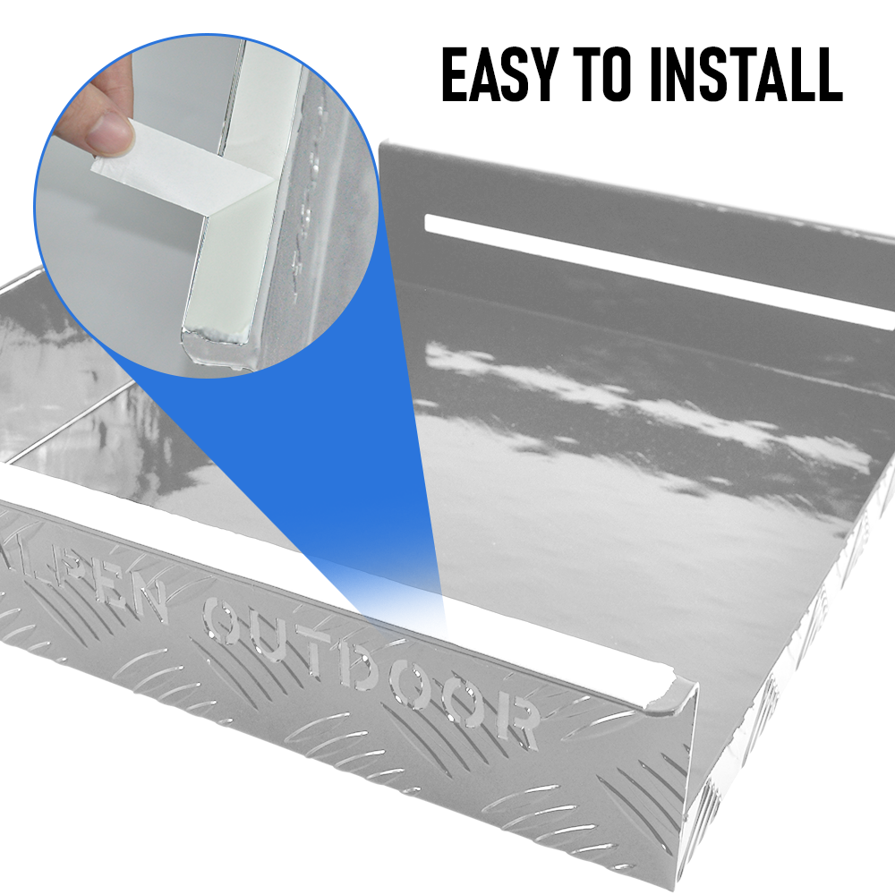 Aluminum Caravan Diesel Heater Fuel Tank Protector Cover Self Adhesive 2mm Left/Right 10L/15L Silver/Raw YS