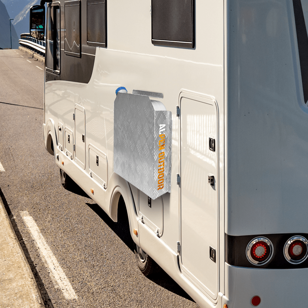 Aluminum Caravan Diesel Heater Fuel Tank Protector Cover Self Adhesive 2mm Left/Right 10L/15L Silver/Raw YS