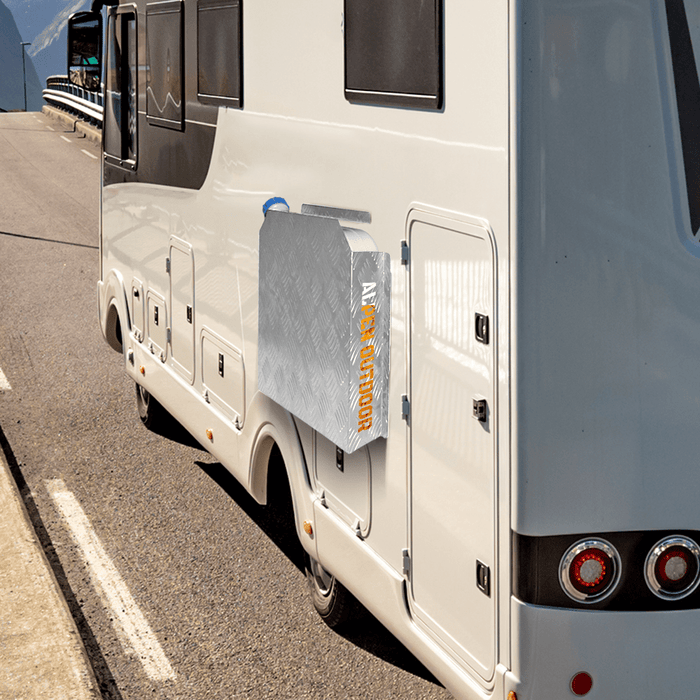 Aluminum Caravan Diesel Heater Fuel Tank Protector Cover Self Adhesive 2mm Left/Right 10L/15L Silver/Raw YS