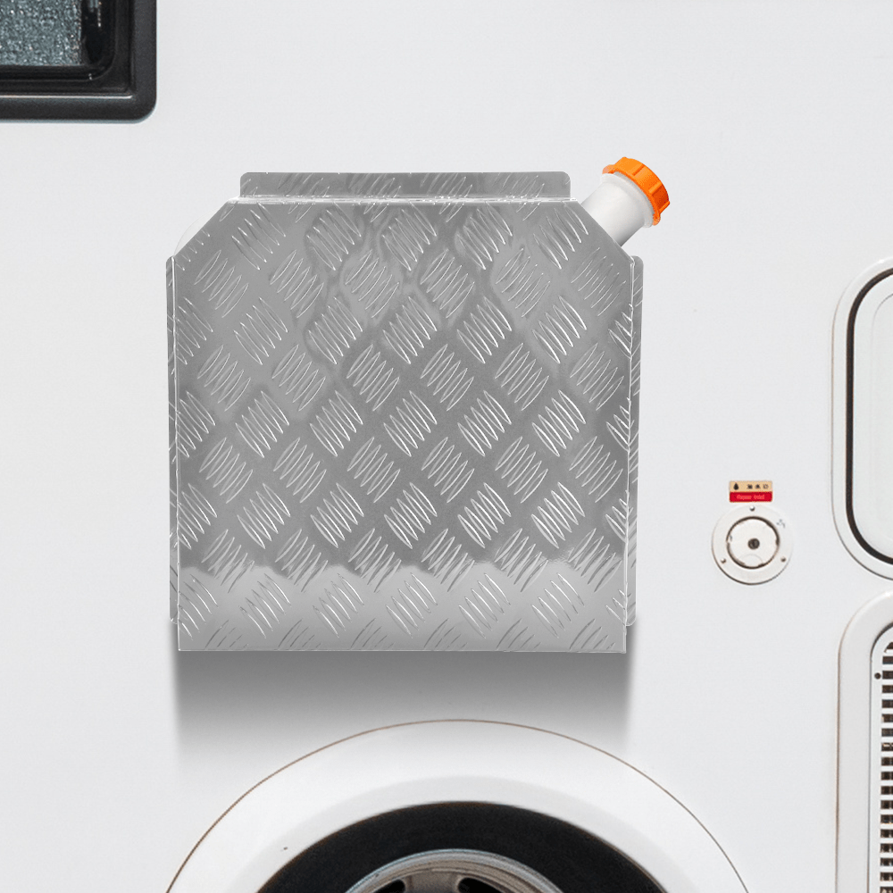 Aluminum Caravan Diesel Heater Fuel Tank Protector Cover Self Adhesive 2mm Left/Right 10L/15L Silver/Raw YS