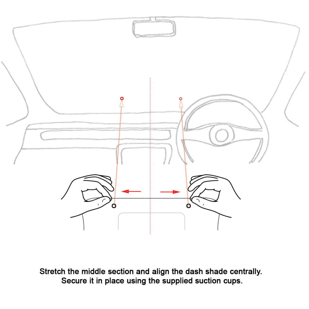 Car Dash Shade Stealth Quarter Windshield Shade For 4WD Anti Bonnet Glare Strip 1270-1500mm [MULTI-FIT]