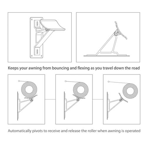 awning center support cradle bracket